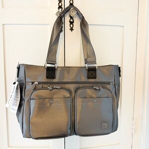 IHKWIP Cargo Catchall Tote Crossbody Straps
Metallic Grey Bag-NWT
